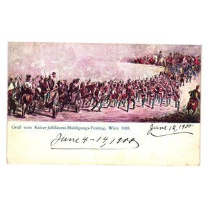 Kaiser Jubiläums Huldigungs Festzug Wien 1908 Antique Postcard Printed Austria